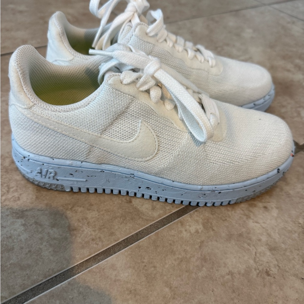Nike Air White Sneakers with Blue Accents